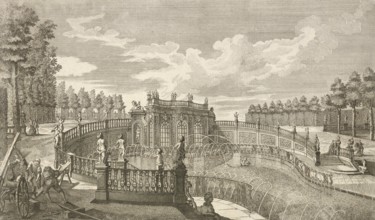 Grotto in the Landgraeflich Kassel Garden in Wilhelmsthal, around 1850, Germany, authentic,