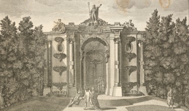 Grotto in the Royal Garden of Sanssoucy, Sanssouci in Potsdam, around 1850, Germany, authentic,