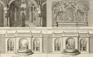 Caves in the Ducal Castle in Salzdahlum, Wolfenbüttel, around 1850, Germany, authentic, digitally