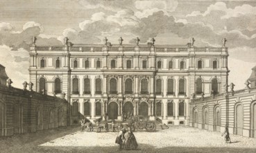 Palace of Princess Amalia, Wilhelm Straße, courtyard, Berlin, around 1850, Germany, authentic,