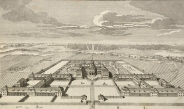 Elector Saxon Pleasure Palace, Jagdschlß Hubertusburg, around 1850, Germany, authentic, digitally