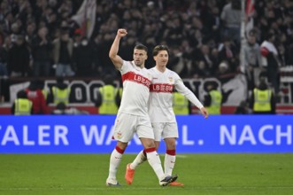 Goal celebration Ermedin Demirovic VfB Stuttgart (09) Angelo Stiller VfB Stuttgart (06) Soccer
