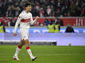 Goal celebration Jose Maria Chema Andres Baixauli VfB Stuttgart (30) Soccer Bundesliga, MHPArena,