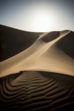 Sand dunes, sunset, near Merzouga, Meknès-Tafilalet region, Erg Chebbi, northern Sahara, Morocco