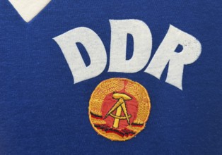 Original shirt of the GDR soccer team at the 1974 World Cup by Jürgen Sparwasser in Germany,