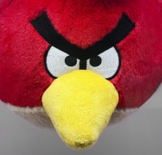 Fabric figure from Angry Birds, one of the most successful mobile games, House of History, Bonn,