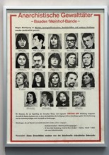 German wanted poster with mug shots of terrorists from the Baader Meinhof Group, Red Army Faction,