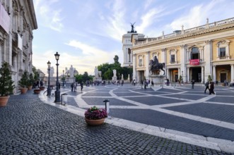 Piazza del Campidoglio on the Capitoline Hill, in the back equestrian statue Marcus Aurelius and