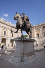 Equestrian statue of Marcus Aurelius in Piazza del Campidoglio on Capitoline Hill, Capitol Square,