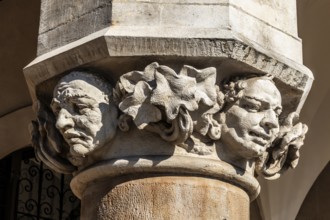 Arcades and Mascaron Heads, Rynek with Cloth Hall, from 13th century, Main Market Square, landmark