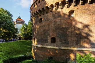 Barbican, largest defensive structure in Europe in front of the city wall, 1499, Krakow, Poland