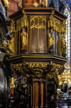 Pulpit, St. Mary's Church, 14th century, Krakow, Poland