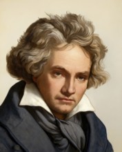 Ludwig van Beethoven, 1770 -1827, German composer, digitally altered