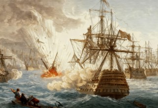 The Battle of Navarino, 1827, Greek War of Independence, Navarino Bay, modern Pylos