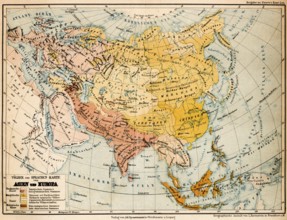 Color topographic map of the peoples and languages of Europe and Asia, scale 1, 40000000,