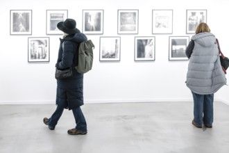 Visitors in an exhibition, Bavaria, Germany