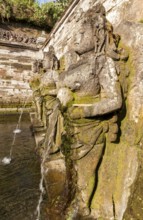 Ritual swimming pool at Goa Gajah elephant cave, archaeological site and sanctuary of Balinese