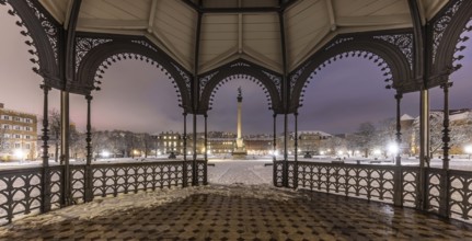 Winter in Stuttgart. It snowed overnight and the city is wintry white early in the morning. View of