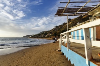 Beach house, Lido Scala dei Turchi, Realmonte, Agrigento, Sicily, South Coast, Mediterranean Sea,