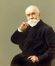 A portrait of Thomas Burberry, 1835 – 1926, an English fashion designer and the founder of the