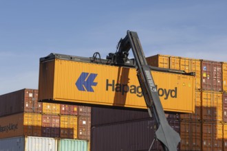 Container handling in the port of Mannheim, Baden-Württemberg