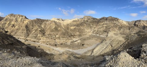 Barren mountains and gorges near Ash Shuwaymiyah, Oman