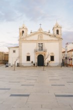 Church of Santa Maria ou da Misericordia at dusk, Praca Infante Dom Henrique, Lagos, Algarve,
