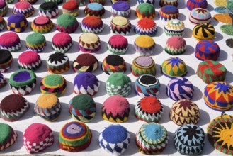 Traditional headdresses at a bazaar, Aswan, Egypt