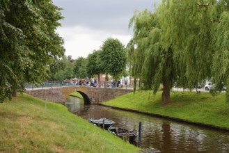 Gracht, 'Little Amsterdam of the North' Friedrichstadt, North Frisia, Schleswig-Holstein, Germany