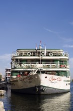 Nile cruise ship MS Nile Symphony at pier, Esna, Egypt