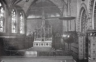 Interior of the Chapel of the Holy Blood, Holy Blood Chapel, in Bruges, Belgium, authentic,