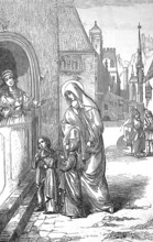 Saint Elizabeth, Saint of the Catholic Church, is rejected by residents of Eisenach, Germany,