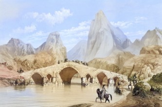 Pont du Kizil-Hauzen, also Kizil-Hauzen Bridge or Kiz Bridge, historical bridge over the river