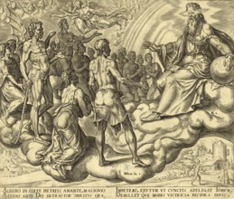 Biblical story of Job, This scene is from the book of Job and describes a heavenly meeting in front