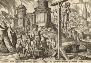 From The Disasters of The Jewish People: In the Bible (Joshua 8), Joshua hangs the king of Ai on a