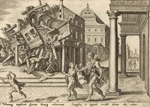 From The Disasters of The Jewish People: After his capture and blinding by the Philistines, the