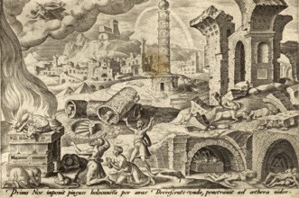 From The Disasters of The Jewish People: After the Flood, Noah offered a burnt offering to God for