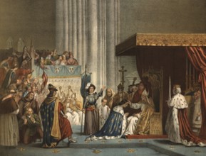 The coronation of Charles VII in Reims, at which Joan of Arc was present, was a decisive moment