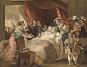 The idea that King Francis I held his dying friend Leonardo da Vinci in his arms is a famous legend