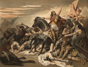 The Battle of Zülpich, Tolbiacum, in 496 was a decisive victory of the Franks under Clovis I