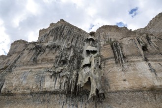 Natif waterfall, limestone deposits, Oman