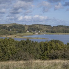 View from Klein Zicker to Gross Zicker, Mönchgut, Rügen Island, Baltic Sea, Mecklenburg-Western
