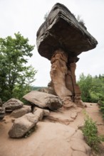Sandstone rocks, Teufelstisch, near Hinterweidenthal, Dahner Felsenland, Palatinate Forest,