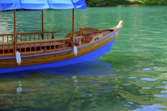 Tourist boats, rowing boats, Bled, Lake Bled, Slovenia