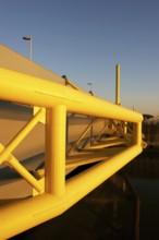 Ems barrier, building, Gandersum, ship overpass, Moormerland, East Frisia, Germany