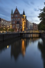 Bridge with warehouses in Hamburg's Speicherstadt, Hamburg, Germany