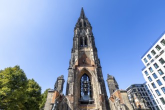 Former main church of St. Nikolai at Hamburg's Hopfenmarkt, Hamburg, Germany