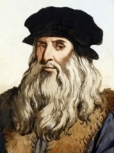 Leonardo da Vinci, 1452 - 1519, Italian painter, sculptor, architect and engineer, digitally edited