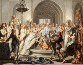 Baptism of Clovis by Saint Remigius, cathedral of Reims, 496, Clovis, Chlodovechus, Chlodwig I,