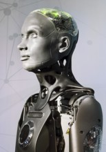 Humanoid communication robot that can simulate human emotions using AI, exhibition, history of the